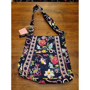 NWT Vera Bradley Hipster Ribbons Square Quilted Crossbody Shoulder Strap Purse